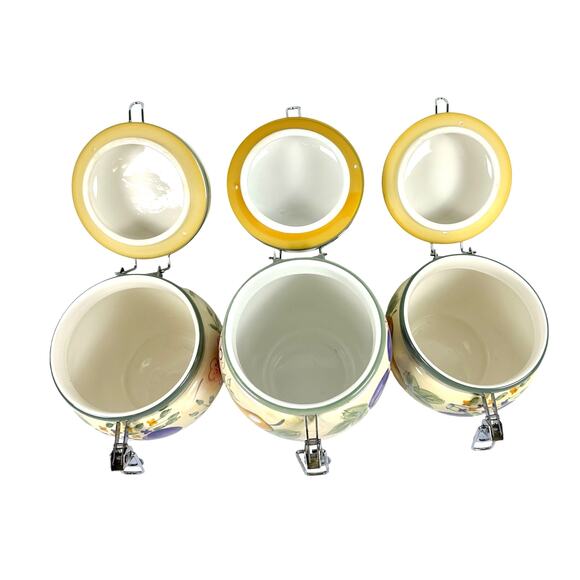 Gibson Home Fruit Grove Canister Set Apples, Grapes, Pears, 1 Large/2 Medium - Picture 9 of 12